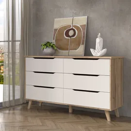 Forte Vankka 154,7 x 86,3 x 42 cm Planked Eiche / Weiß