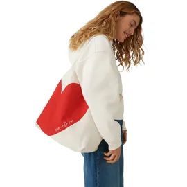 Opus Alentine Shopper Baumwolle Beige/Rot