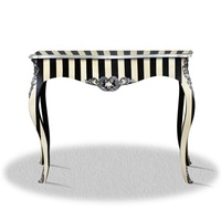 Casa Padrino Barock Konsole Schwarz Weiß Silber 100 x