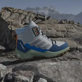 adidas Kinder Multifunktionsschuhe Terrex Ax4r Mid, Wanderschuh - Grey Two / Reflective Silver / Glow Blue - 28 in Grau GRETWO/REFSIL/GLOBLU