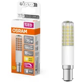 OSRAM / Ledvance OSRAM LED T Slim schlanke multicolor LED-Lampe aus Kunststoff mit B15d-Sockel, T-Form, 8 W / 1055 lm, klar, warmweißes Licht mit 2700 K, dimmbar, 18 mm Durchmesser, CRI 80.