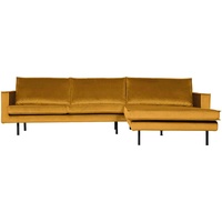 Ecksofa Rodeo Chaiselongue Samt, rechts Ocker