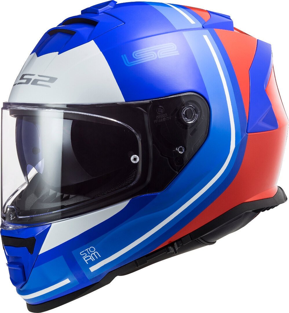 LS2 FF800 Storm Slant Helm, rood-blauw, XS Voorman