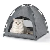 nobleza Tierbett Faltbares Katzenhaus, 2-in-1 Katzen und Hundebett grau