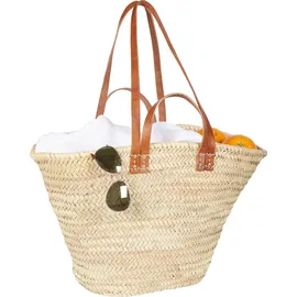Marrakesch Orient & Mediterran Interior Palmera Shopper Leder Beige/Braun