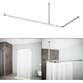 Aquabad Duschvorhangstange 90 x 175 cm Chrom