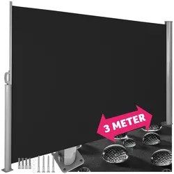 tectake® Seitenmarkise, aus Aluminium, Schutz vor Sonne und Wind, 200 x 300 cm