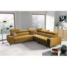 kaiser möbel Designer-Ecksofa mit Schlaffunktion und Bar GRECO III Avra Gelb Rechts