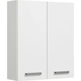 Saphir Hängeschrank SAPHIR "Quickset Wand-Badschrank 60 cm breit mit 2 Türen und 2 Einlegeböden", weiß (weiß glanz), B:60cm H:70cm T:20cm, Spanplatte, Schränke, Hängeschrank, Badezimmer-Hängeschrank inkl. Türdämpfer, Griffe in Chrom Glanz