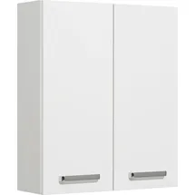 Saphir Hängeschrank SAPHIR "Quickset Wand-Badschrank 60 cm breit mit 2 Türen und 2 Einlegeböden", weiß (weiß glanz), B:60cm H:70cm T:20cm, Spanplatte, Schränke, Hängeschrank, Badezimmer-Hängeschrank inkl. Türdämpfer, Griffe in Chrom Glanz