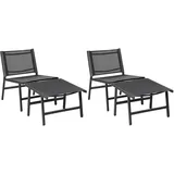 Beliani Gartenstuhl 2er Set Schwarz