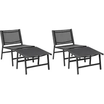 Beliani Gartenstuhl 2er Set Schwarz