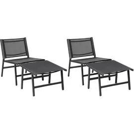 Beliani Gartenstuhl 2er Set Schwarz