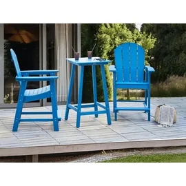 Beliani Gartentisch 60 x 60 x 103 cm Blau