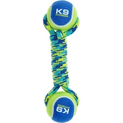 Zeus Hundespielzeug K9 Fitness Double Tennis Ball Rope (Wurfspielzeug), Hundespielzeug