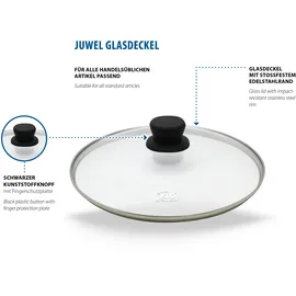 ELO Deckel ELO BASIC "Juwel", transparent, Ø:24cm, Glas, Deckel, Topfdeckel, aus hitzebeständigem Glas