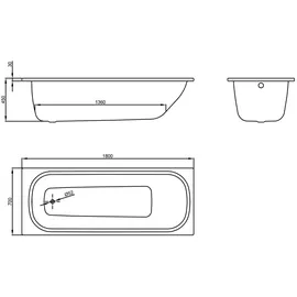 Bette Classic Rechteckbadewanne 70 x 180 cm (1271-000)