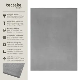 Tectake Kurzflorteppich Soft Zone - grau, 160 x 230 cm