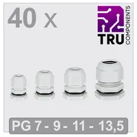 TRU Components TC-13448360 Kabelverschraubung PG7, PG9, PG11, PG13.5 Polyamid