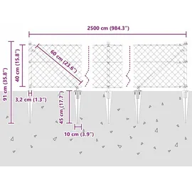 vidaXL Zaunpfosten 25 x 0,4 m Grün/Stahl
