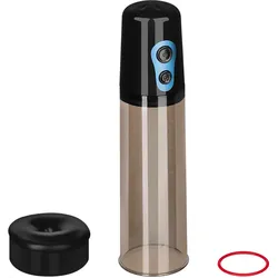 Elektrische Penispumpe mit Silikon-Manschette, 26 cm, schwarz | blau