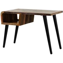 Massivmoebel24 Schreibtisch Sixties Altholz / Mehrfarbig