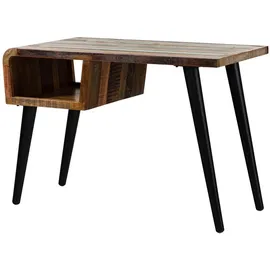 Massivmoebel24 Schreibtisch Sixties Altholz / Mehrfarbig