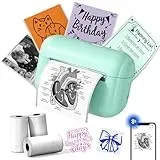 Memoking Mini Drucker für Smartphone, Minidrucker Q02E Bluetooth Fotodrucker für Jungen & Mädchen, Tragbare Thermodrucker Mini für Geschenke, Studiennotizen, Anatomische Diagramme, Fotos, Erstellung