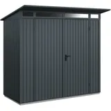 Hörmann Metall-gerätehaus Berry Classic Mit Pultdach Typ 1, 248 X 153 Cm, Anthrazitgrau, 3,8 M2, 2-flüglige Tür