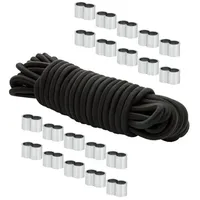 Dreamprint Expanderseil 30 m Schwarz 8 mm Gummiseil Gummischnur