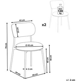 Beliani Esszimmerstuhl 2er Set CASEY