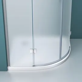 mai & mai Viertelkreis-Dusche mit Pendeltür 100 x 190 cm weiß Sicherheitsglas R02VS