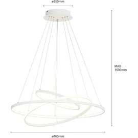 LUCANDE Ezana 1-flg. dimmbar 60 cm rund Metall Weiß