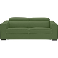 Egoitaliano Schlafsofa Cabiria, Design und super Sitz- und Liegekomfort, Sofa inkl. Schlaffunktion, Kopfteile verstellbar, mit Metallfüßen grün