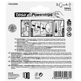 Tesa Garderobenhaken Powerstrips Small Edelstahl