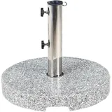 Beliani Schirmständer Granit/Edelstahl Ø 45 cm Grau