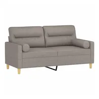 VidaXL 2-Sitzer-Sofa mit Zierkissen Taupe 140 cm Stoff