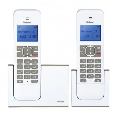 Lenco Profoon DECT TwinSet, DECT-Telefon, 20 Eintragungen, Anrufer-Identifikatio