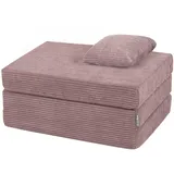 KiddyMoon Kinder Matratzen Mit Kissen Aufklappen Aus Schaumstoff Kindermatratze Kleinkindmatratze Kinderzimmer Faltmatratze, Violett