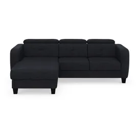 sit&more Ecksofa SIT & MORE "Belluci L-Form", blau (tiefblau), B:247cm H:85cm T:170cm, Sofas, Ecksofa, inklusive Federkern, wahlweise mit Bettfunktion und Bettkasten
