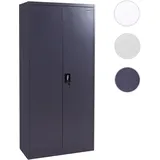 Mendler Aktenschrank HWC-H17, Stahlschrank Büroschrank Schrank, 2 Türen abschließbar Metall ~ 185x90x40cm dunkelgrau