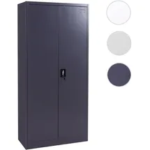 Mendler Aktenschrank HWC-H17, Stahlschrank Büroschrank Schrank, 2 Türen abschließbar Metall ~ 185x90x40cm dunkelgrau