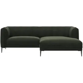 Livetastic Ecksofa Leder 3-Sitzer Dunkelgrau
