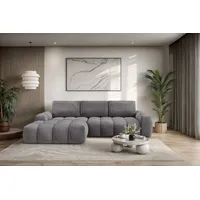 Ecksofa OTTO HOME "AZITA klein optionale Schlafsofa mit Bettkasten, B/T/H: 270/166,5/84cm", grau (dunkelgrau), B:270cm H:84cm T:166,5cm, 100% Polyester, Sofas, Ecksofa, L-Form mit Wellenunterfederung, Bubble-Optik, Topseller