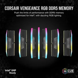 Corsair Vengeance RGB DDR5 32GB DDR5-6200, CL36 Intel XMP 3.0 Desktop-Arbeitsspeicher – Schwarz