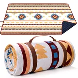 LARUTAN Wasserdichte Picknickdecke, 200 x 200 cm, große Stranddecke, Outdoor-Picknickmatte, Strandmatte mit Tragegriff, sanddicht, hitzebeständig, für Camping, Strand, Familienpicknick