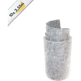 zaunzu® Sichtschutzstreifen 10 x 255 cm Hellgrau Vlies 2 St.