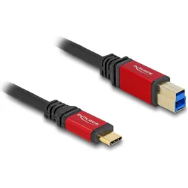 DeLock USB-C® Kabel USB-C® Stecker USB-B Stecker 1 m Rot 80612