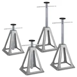 SUBTLETY Aluminium Stützböcke Set Manuelles Auto Tretlager 28-43cm Höhenverstellbar Unterstellböcke Alu Hebebühnen mit Griff Wohnmobil Ständer Belast bis 1T Wohnwagen für KFZ Anhängern (4 Stück)