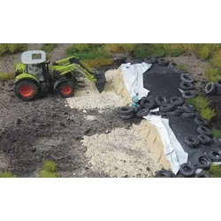 Silage braun mit Abdeckfolie und Reifen Modell von Juweela 1:87